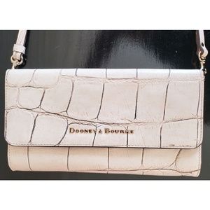 Dooney & Bourke Bone Croc Crossbody Large Purse
